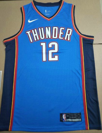 NBA 12 Adams OkC Thunder 19-20 Season Maillot bleu imprimé